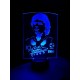 Lampada 3d Diego Armando Maradona in plexiglass disegno inciso al laser e illuminazione led rgb con telecomando