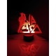 Lampada 3d Vasco Rossi in plexiglass disegno inciso al laser e illuminazione led rgb con telecomando