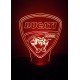 Lampada 3d DUCATI CORSE MOTO SORT in plexiglass disegno inciso al laser e illuminazione led rgb con telecomando