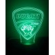 Lampada 3d DUCATI CORSE MOTO SORT in plexiglass disegno inciso al laser e illuminazione led rgb con telecomando