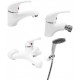 Paffoni Serie Nettuno Miscelatori Lavabo e Bidet con Piletta + Vasca con Set Doccia Ottone Bianco