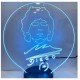 Lampada 3d Volto Diego Armando Maradona in plexiglass disegno inciso al laser e illuminazione led rgb con telecomando