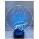 Lampada 3d Volto Diego Armando Maradona in plexiglass disegno inciso al laser e illuminazione led rgb con telecomando
