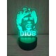 Lampada scrivania 3d Diego Armando Maradona New in plexiglass disegno inciso laser illuminazione led rgb con telecomando