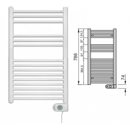 Termoarredo elettrico zehnder aura h. 860 bianco RAL9016 larghezza cm. 40 W300