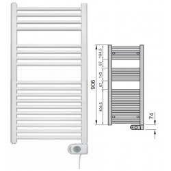 Termoarredo elettrico zehnder aura h. 980 bianco RAL9016 larghezza cm. 50 W500