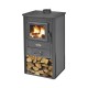 stufa a legna silvia 7-8 kw colore nera