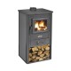 stufa a legna silvia 7-8 kw colore nera