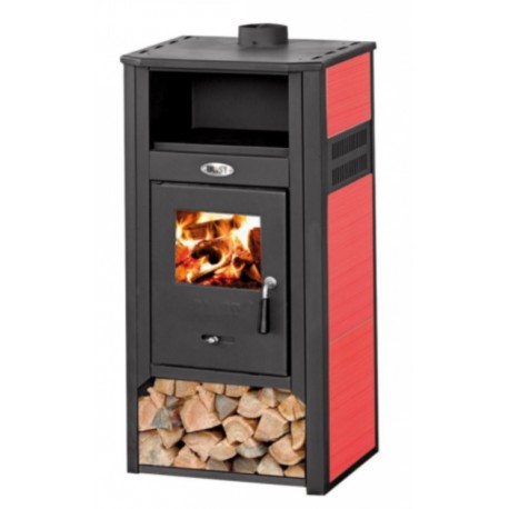 stufa a legna katia 9-10 kw colore rossa