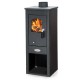 stufa a legna marta 5-7 kw colore nero antracite