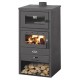 Stufa a legna con forno giorgia 10-12 kw colore nera