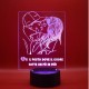 Lampada 3d "Sei il posto dove il cuore batte un pò in più" in plexiglass al laser e illuminazione led rgb con telecomando