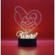 Lampada 3d Simpson "Ti amo" in plexiglass disegno inciso al laser e illuminazione led rgb con telecomando