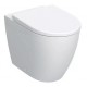 Sanitari Icon nEW Geberit Vaso senza brida rimfree con coprivaso frizionato + Bidet in ceramica bianco lucido