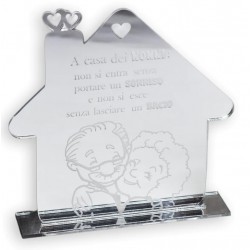 Targhetta nonni in plexiglass argento specchiato con base e dedica