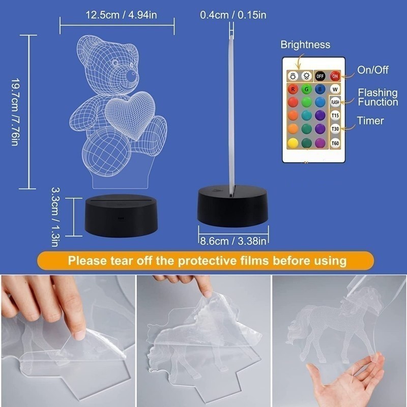 Lampada LED 3D Personalizzata - Regalo Per Colleghi Medici Infermieri Con Incisione Nome A L 747124