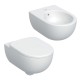 Sanitari Sospesi wc rimfree con copriwc soft close + bidet in ceramica bianca Selnova Premium di Geberit