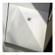 Piatto doccia 70x85 H 2,5 cm in Pietra Sintetica Bianco con Superficie Effetto Ardesia 