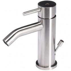 Tubico nilo rubinetto miscelatore bidet con scarico da 1"1/4 in acciaio inox spazzolato aisi 304 cod. T20070S