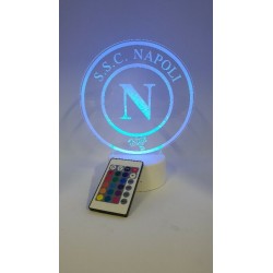 Lampada Napoli 3d in plexiglass disegno inciso al laser e illuminazione led rgb con telecomando