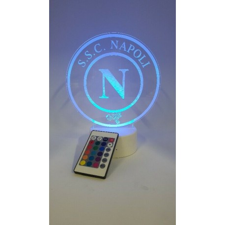 Lampada Napoli 3d in plexiglass disegno inciso al laser e illuminazione led rgb con telecomando