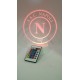 Lampada Napoli 3d in plexiglass disegno inciso al laser e illuminazione led rgb con telecomando
