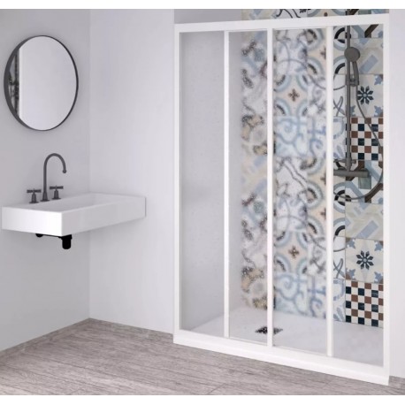 Cabina doccia nicchia profilo bianco scorrevole pannello metacrilato altezza 190 cm