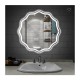 Specchio da Bagno Rotondo irregolare con Altoparlante Bluetooth e Disegno Sabbiato Retroilluminato led 20W art. spe111