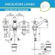 Batteria lavabo retrò con scarico automatico cromato - Viola di Paffoni Codice: VLV058CR