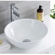 Lavabo da appoggio Tondo Diametro 40 cm in ceramica bianca lucida linea moderna