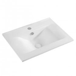 Lavabo Incasso Soprapiano in Ceramica Bianca mod. Astra Profondità 46 x Larghezza 62 cm con foro rubinetto