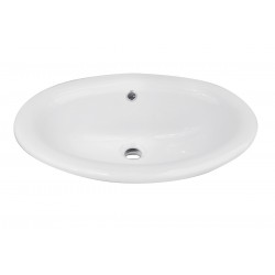 Lavabo Incasso Soprapiano in Ceramica Bianca mod. Flora Profondità 41 x Larghezza 56,5 cm