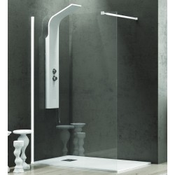 Parete Walk-in con Profilo Bianco Cristallo 6 mm Trattamento Anticalcare Altezza 190 cm art. OS131