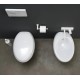 Sanitari Filo muro Vaso + Bidet in Ceramica Bianco Lucido modello Touch di GSG