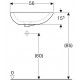 Geberit CITTERIO lavabo d'appoggio L.56 cm, con piletta di scarico, colore bianco/KeraTect finitura lucido 500.543.01.1