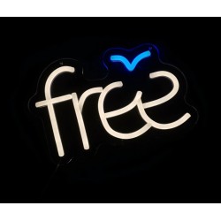 Free - Scritta Neon Led su plexiglass trasparente da 3 mm. con fissaggio incluso
