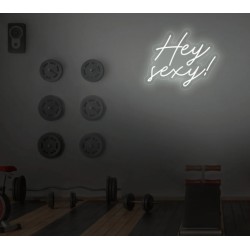 Hey sexy - Scritta Neon Led su plexiglass trasparente da 3 mm. con fissaggio incluso