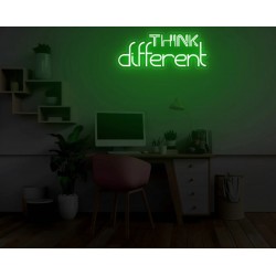 Think different - Scritta Neon Led su plexiglass trasparente da 3 mm. con fissaggio incluso