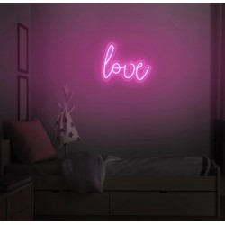 Love - Scritta Neon Led su plexiglass trasparente da 3 mm. con fissaggio incluso