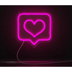 Icona - Insta Love - Cuore Stile IG - su plexiglass trasparente da 3 mm. con fissaggio incluso
