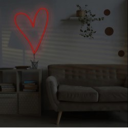 Heart - Icona Cuore Luminoso - su plexiglass trasparente da 3 mm. con fissaggio incluso