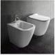 Vaso Filo muro senza brida art.7327 + Bidet art.7328 Bianco Lucido Dream Galassia 