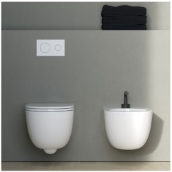 Vaso sospeso senza brida art.7334 + Bidet art.7335 Bianco Lucido Dream Galassia 