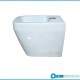 Sanitari Filo Muro Vaso con Coprivaso a chiusura rallentata + Bidet modello sott'acqua marca Isvea Bianchi lucidi