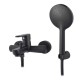 Miscelatori Lavabo + Bidet + Gruppo vasca con set doccia Modello rica in ottone nero opaco