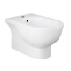 Sanitari sospesi Tonique con fissaggio nascosto di Rak Ceramics Vaso con tecnologia rimless + Bidet in Ceramica Bianco Lucido