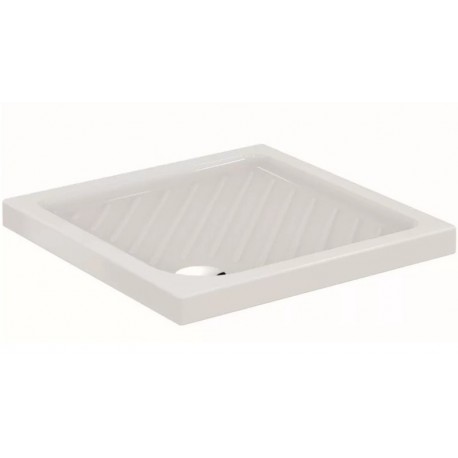 Piatto doccia 80x80 altezza 7 cm. quadrato in ceramica bianco + Piletta Sifonata marca ceramica dolomite modello gemma 2