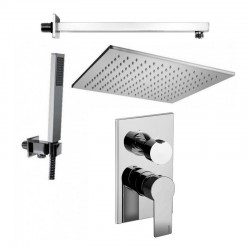 Composizione doccia Paffoni Tango con Soffione Quadro 30x30 cm., miscelatore con deviatore cod. TA 018 e set duplex