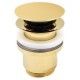 Piletta Click Clack UNIVERSALE In Ottone Dorato Con Tappo tondo da  1"1/4 per lavabo o bidet con troppo pieno