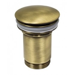 Piletta Click Clack UNIVERSALE In Ottone Bronzato Con Tappo tondo da  1"1/4 per lavabo o bidet con troppo pieno